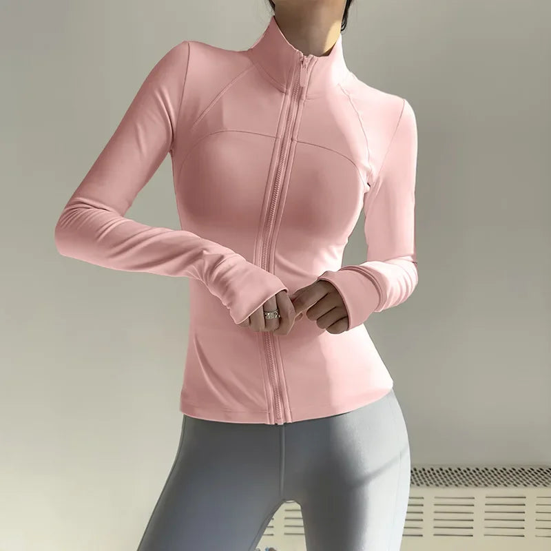 Women Zip Fitness Long Sleeve Sports Jacket