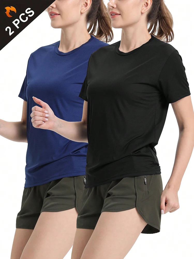 2Pcs Women's Quick Dry Sport T-Shirts