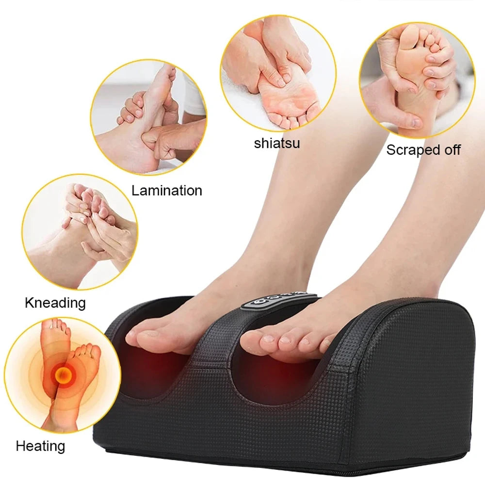 Electric Foot Massager with Shiatsu Kneading & Heated Roller