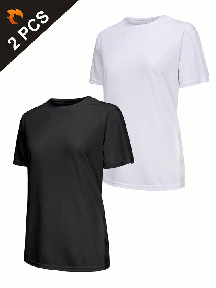 2Pcs Women's Quick Dry Sport T-Shirts