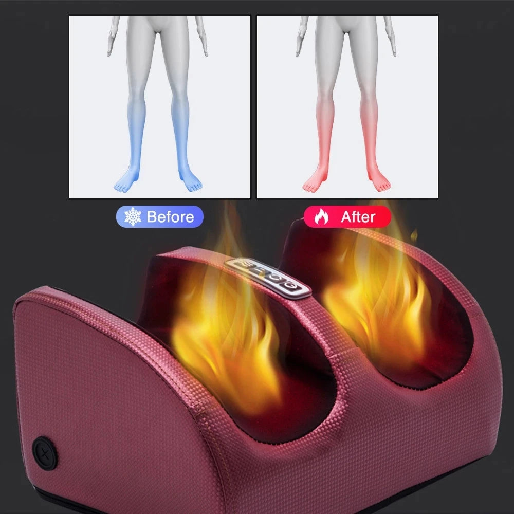 Electric Foot Massager with Shiatsu Kneading & Heated Roller